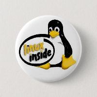 LINUX DENTRO de Tux o logotipo do pinguim de Linux