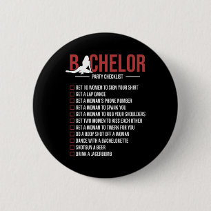 Bóton Redondo 5.08cm Lista de Verificação da Despedida de Solteiro Engr