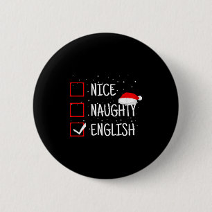 Bóton Redondo 5.08cm Lista de Verificação de Natal Inglês Bonito Malici