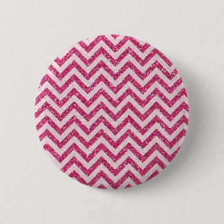 Bóton Redondo 5.08cm Listra cor-de-rosa Sparkly de Chevron do brilho