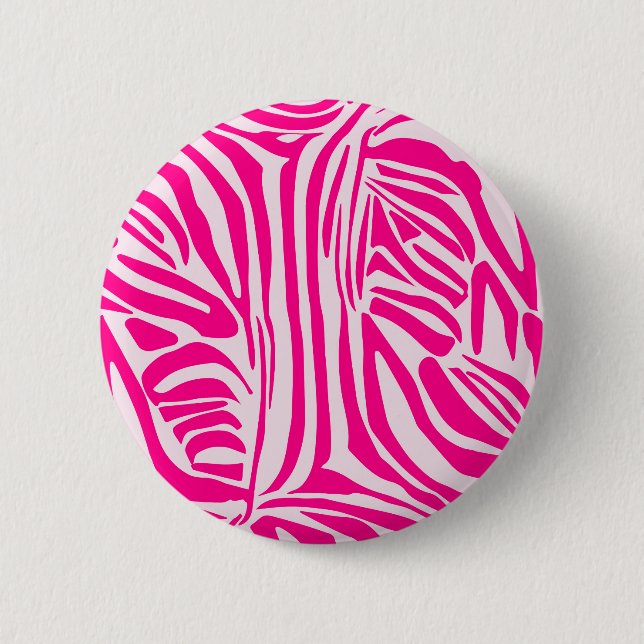 Bóton Redondo 5.08cm Listras de zebra rosa (Frente)