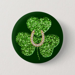 Bóton Redondo 5.08cm Litter Shamrock E Botão de Ferradura