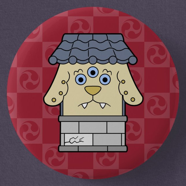 Bóton Redondo 5.08cm Little Nurikabe Yokai (Cute Cartoon Nurikabe Yokai Can Badge- Detail View)
