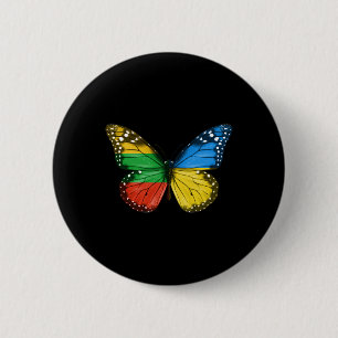 Bóton Redondo 5.08cm Lituano Bandeira Ucraniana Borboleta Lituânia Ucrâ