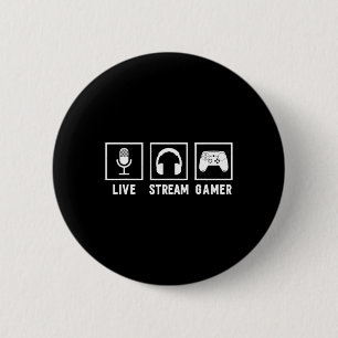 Bóton Redondo 5.08cm Live Stream Gamer Video Game Online Game Live Stri