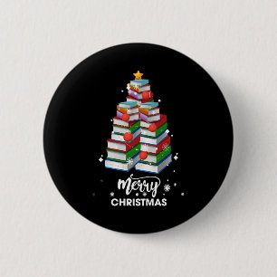 Bóton Redondo 5.08cm Livro De Árvore De Natal Xmas Presente Para Livros