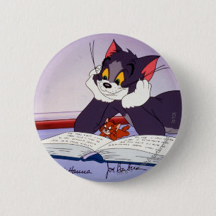 Bóton Redondo 5.08cm Livro de leitura de Tom e de Jerry autografado