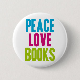 Bóton Redondo 5.08cm Livros do amor da paz