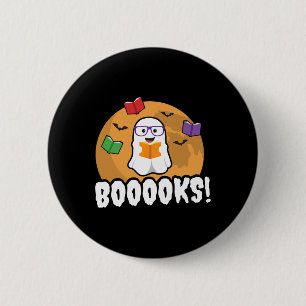 Bóton Redondo 5.08cm Livros Ghost Boo Ler Biblioteca Livros Gift Divert