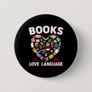 Bóton Redondo 5.08cm Livros São Minha Linguagem do Amor Livros Coração
