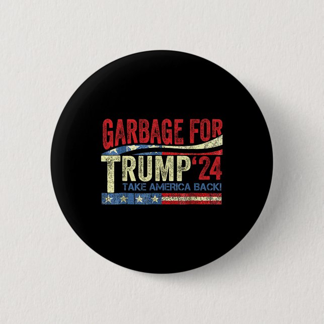 Bóton Redondo 5.08cm Lixo Para Trump 2024 (Frente)