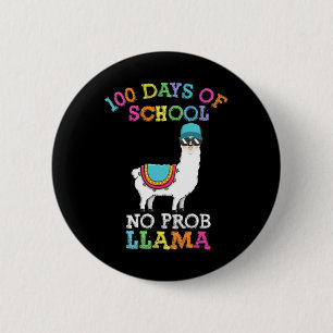 Bóton Redondo 5.08cm Llama 100 Dias De Professora
