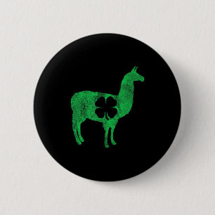 Bóton Redondo 5.08cm Llama Alpaca Presente Dia de São Patrício Trevo T