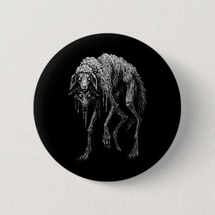 Bóton Redondo 5.08cm Lobo Assustador Ovelha Horror Assustador Folclore