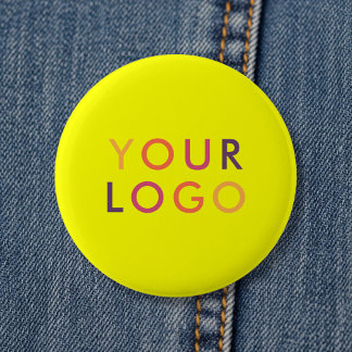 Bóton Redondo 5.08cm Logo Business Branding Vibrant Yellow