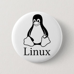 Bóton Redondo 5.08cm Logotipo de Linux com Tux o pinguim de Linux
