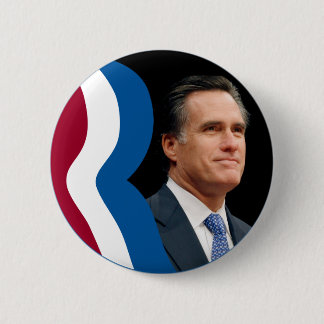 Bóton Redondo 5.08cm Logotipo de Mitt Romney "R" (círculo - retrato)
