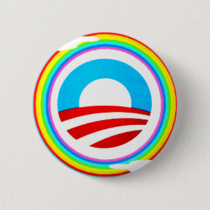 BÓTON REDONDO 5.08CM LOGOTIPO DE OBAMA E BOTÃO DO CÍRCULO DO ARCO-ÍR