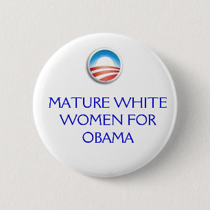 Bóton Redondo 5.08cm Logotipo de Obama, MULHERES BRANCAS MADURAS PARA
