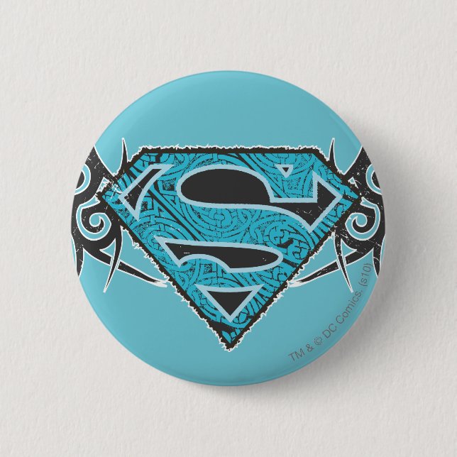 Bóton Redondo 5.08cm Logotipo de padrão tribal da Supergirl (Frente)
