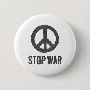 Bóton Redondo 5.08cm Logotipo de Paz Símbolo Hippie para Parar a Guerra