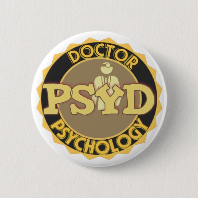 Bóton Redondo 5.08cm LOGOTIPO de PsyD - DOUTOR PSICOLOGIA (Frente)
