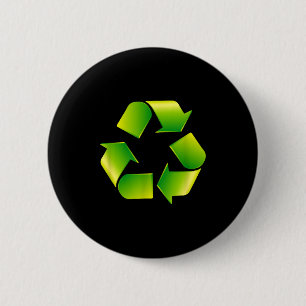 Bóton Redondo 5.08cm Logotipo de reciclagem Símbolo de reciclagem Dia d