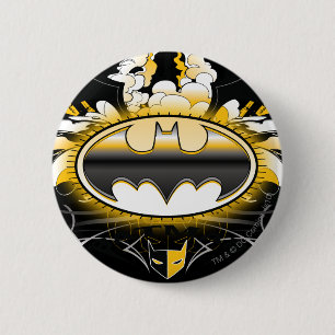 Bóton Redondo 5.08cm Logotipo do Batman com Carros