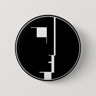 Bóton Redondo 5.08cm Logotipo do Bauhaus de Oskar Schlemmer