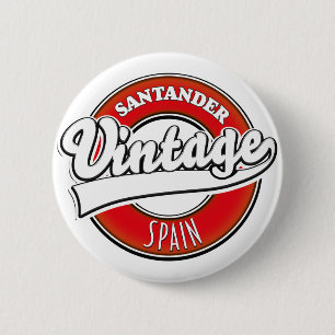 Bóton Redondo 5.08cm logotipo do estilo de vintagem da Espanha Santande