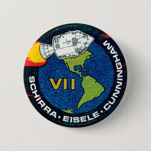 Bóton Redondo 5.08cm Logotipo do Símbolo da Missão da NASA Apollo 7