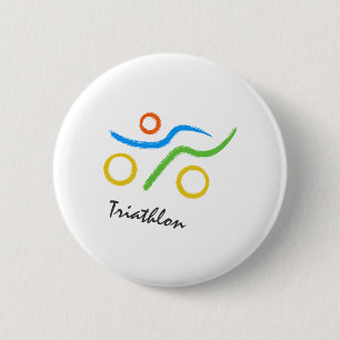Bóton Redondo 5.08cm Logotipo do Triathlon
