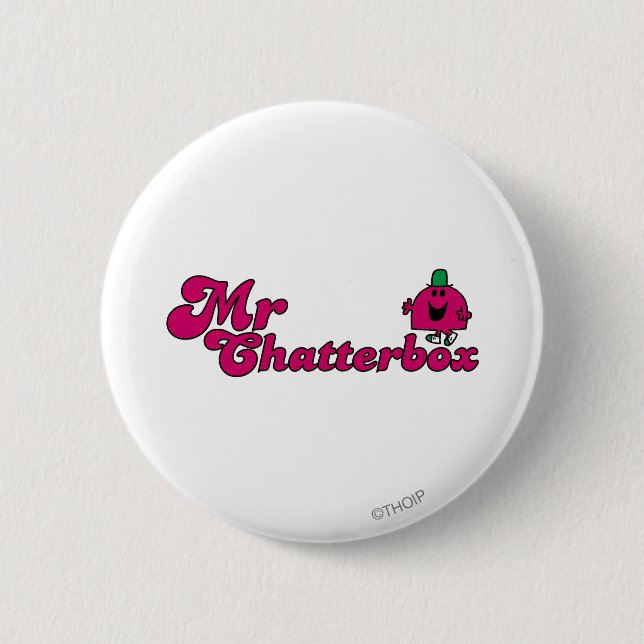 Bóton Redondo 5.08cm Logotipo Magenta Sr. Chatterbox (Frente)
