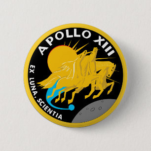 Bóton Redondo 5.08cm Logotipo patch da missão Apollo 13 NASA