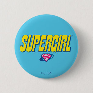Bóton Redondo 5.08cm Logotipo Pop Supergirl