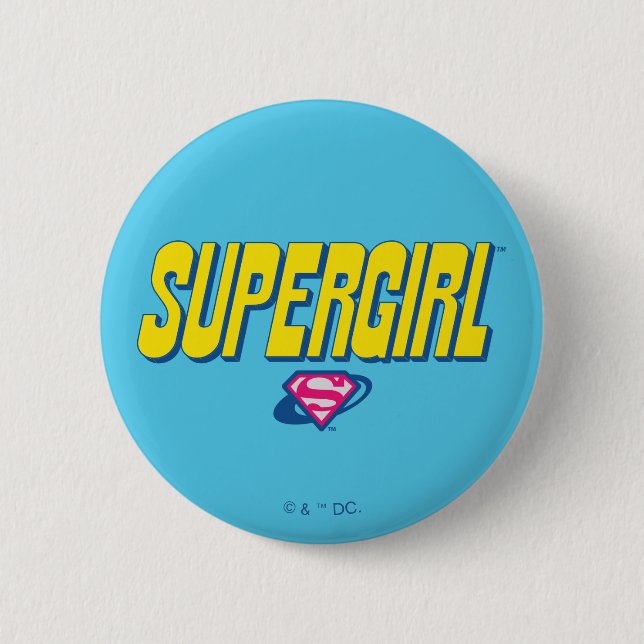Bóton Redondo 5.08cm Logotipo Pop Supergirl (Frente)