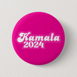 Bóton Redondo 5.08cm Logotipo rosa feminino Kamala Harris 2024
