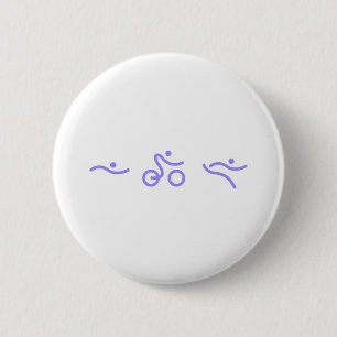 Bóton Redondo 5.08cm Logotipo roxo leve do Triathlon