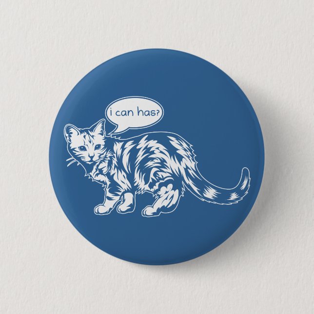 Bóton Redondo 5.08cm lolcat - eu posso tenho? (Frente)
