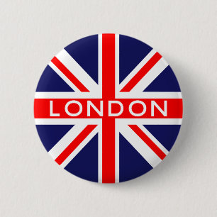 Bóton Redondo 5.08cm Londres: Bandeira Britânica