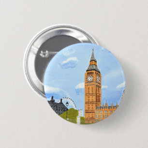 Bóton Redondo 5.08cm Londres Big Ben