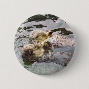 Bóton Redondo 5.08cm Lontras de mar que guardaram as mãos