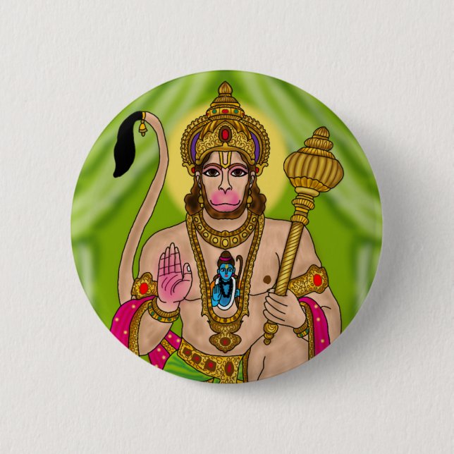 Bóton Redondo 5.08cm Lord Hanuman Button (Frente)