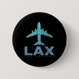 Bóton Redondo 5.08cm Los Angeles Califórnia Código de Aeroporto Lax La 