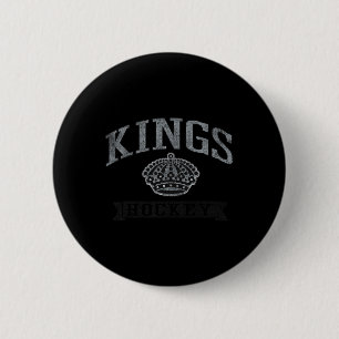 Bóton Redondo 5.08cm Los Angeles Kings Hockey Vintage Branco Licenciado