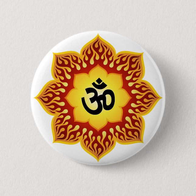 Bóton Redondo 5.08cm Lotus espiritual OM projeta (Frente)