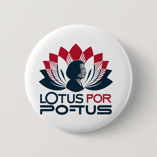 Bóton Redondo 5.08cm Lotus para POTUS Kamala Harris 2024 (Frente)