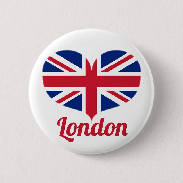 Bóton Redondo 5.08cm Love London | Sinalizador Reino Unido com forma de (Frente)