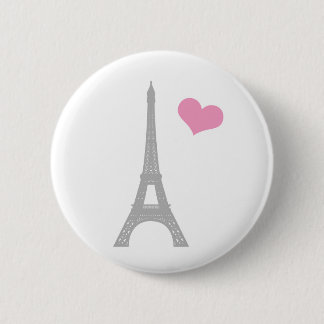 Bóton Redondo 5.08cm Love Paris Button Pin
