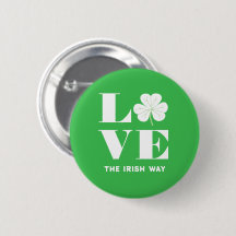 Love Shamrock Clover Irish Green White Text